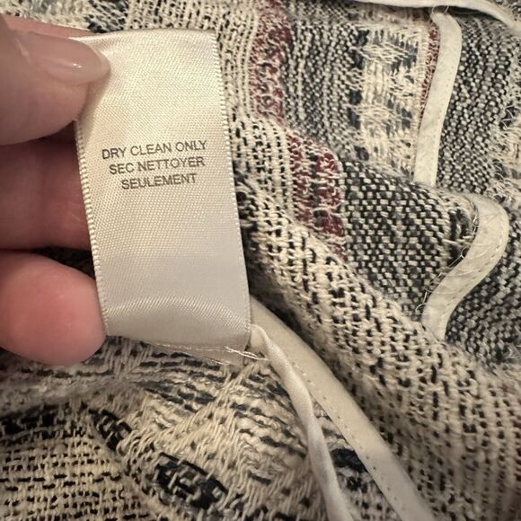 REBECCA TAYLOR Tweed Pattern Evening Jacket Navy Chain NICE Size 4 - Picture 6 of 13